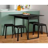 Conjunto Mesa De Cozinha 1590 Extensivel 4 Banquetas Preto Carraro