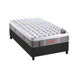 Cama Box Solteiro Colchao Molas Ensacadas Castor Pocket Light Stress Oxygen New Plush Base Crc Suede Gray 88x188