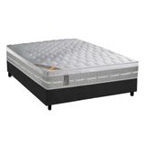 Cama Box Casal Colchao Molas Ensacadas Castor Pocket Premium Gel Base Crc Suede Gray 138x188