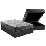 Cama Box Bau Casal Colchao Anatomico Herval D28 Ep Black Base Crc Suede Gray 138x188