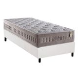 Cama Box Solteiro Colchao Molas Ensacadas Anjos Masterpocket Richesse Base Crc Courano Branco 88x188