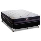 Cama Box King Colchao Molas Herval Maxspring Malaga Base Crc Suede Black 193x203