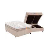 Cama Box King Colchao Molas Ensacadas Castor Pocket Silver Star Air One Face Base Crc Suede Clean 193x203