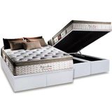 Cama Box Bau King Colchao Molas Ensacadas Herval Masterpocket Imperatore Eco Bamboo Base Crc Courano White 193x203