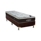 Cama Box Solteiro Colchao Molas Ensacadas Ortobom Superpocket Sleep King Box Suede Brown 88x188