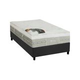 Cama Box Solteiro Colchao Molas Ensacadas Castor Pocket Eurotop Summer Amp Winter Base Crc Suede Gray 88x188