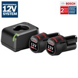 Combo Carregador Gal 12v-20 Bosch E 2 Baterias 12v 2,0 Ah