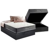 Cama Box Bau Casal Colchao Molas Anjos Masterpocket Ensacadas Fort Flex Base Crc Suede Cinza 138x188