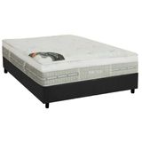 Cama Box Casal Colchao Molas Ensacadas Castor Pocket Gold Star Slx Gran Plush Latex Base Crc Suede Gray 138x188