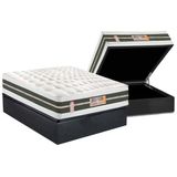 Cama Box Bau Casal Colchao Molas Ensacadas Castor Pocket Silver Star Air Max 3d Base Crc Suede Gray 138x188