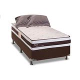 Cama Box Solteiro Colchao Molas Masterpocket Ensacadas Herval Ness Base Crc Courano Marrom 88x188