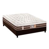 Cama Box Casal Colchao Molas Ensacadas Castor Pocket Silver Star Air Hibrido Base Crc Suede Brown 138x188