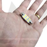 Par Lâmpada Led Torpedo 6 leds 39MM Teto Placa Porta mala
