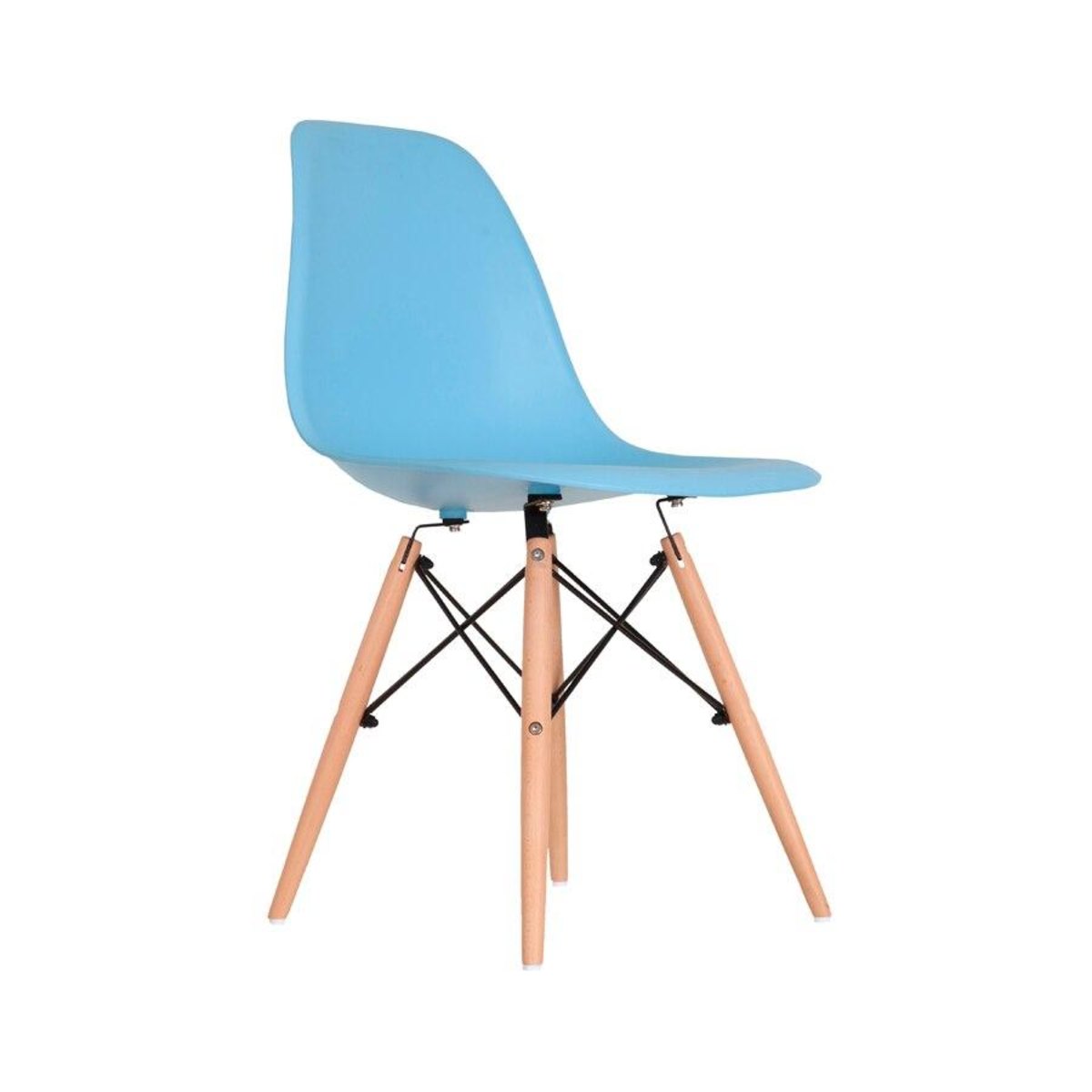 Cadeira Eames em Madeira e PP Azul