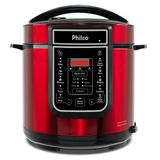 Panela De Pressão Digital Philco 6 Litros Inox/vermelho Ppp01v- 127v