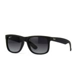 Ray Ban 4165 Justin Preto Fosco Emborrachado Lentes Degrade Preto 57mm