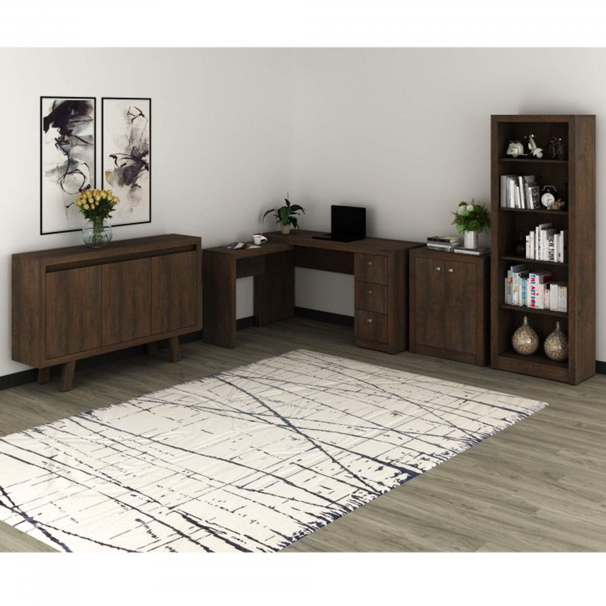 Armário Estante 4 Prateleiras Tecno Mobili Rústico