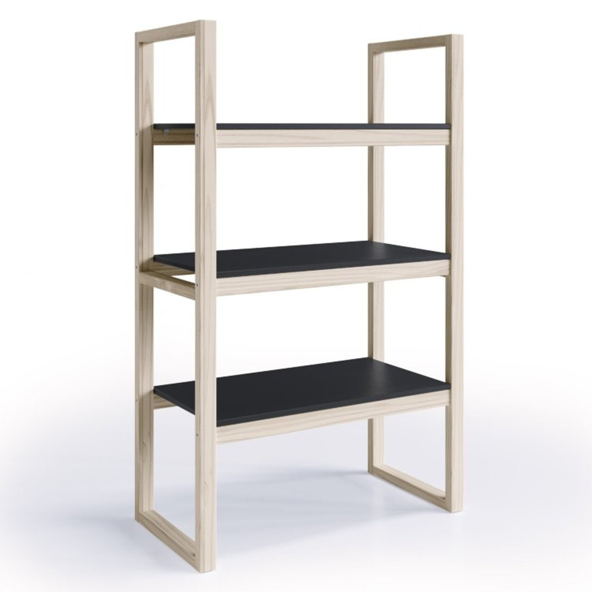 Estante Organizadora Média Madeira Maciça Guará MadeiraMadeira Preto/Natural