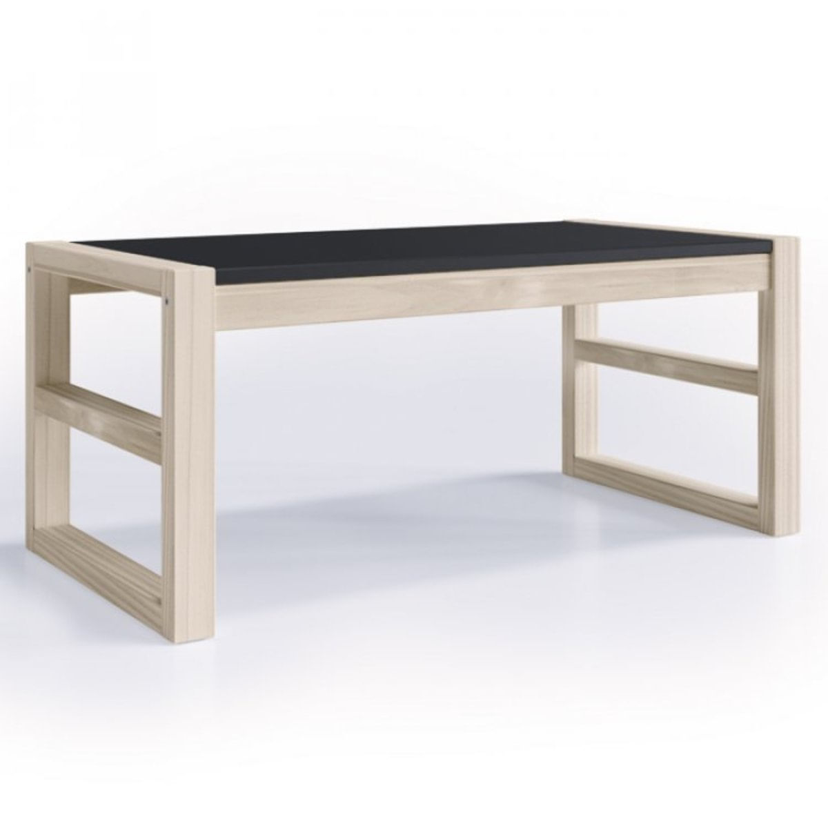 Mesa de Centro Madeira Maciça Guará MadeiraMadeira Preto/Natural