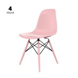 Conjunto Com 4 Cadeiras Eames Rosa Empório Tiffany Base Em Polipropileno