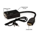 Cabo Conversor HDMI X VGA com Audio Saida P2