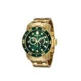 Relógio Invicta Pro Diver 0075 Scuba Cronógrafo  Cor:dourado+verde,tamanho:48mm,gênero:masculino