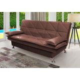Sofá Cama Pérsia 3 Lugares Suede Veludo Chocolate - King Kong
