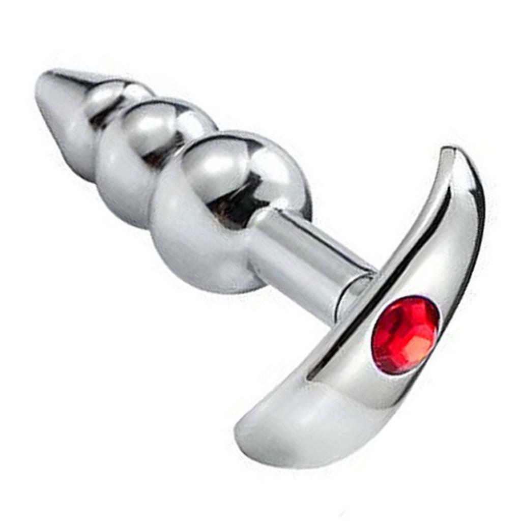 Plug Anal De Aço Escalonado Com Pedra Brilhante Inoxidável