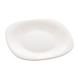 Prato Para Sobremesa De Vidro Opalino Carine White 19cm