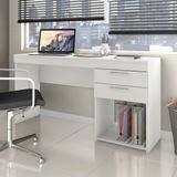 Mesa de Escritório Office 2 Gavetas Notável Móveis Branco New