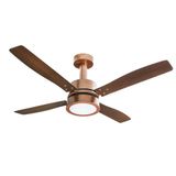 Ventilador de Teto Venti-Delta Vintage Led com 4 Pás Marrom / Cobre 220V