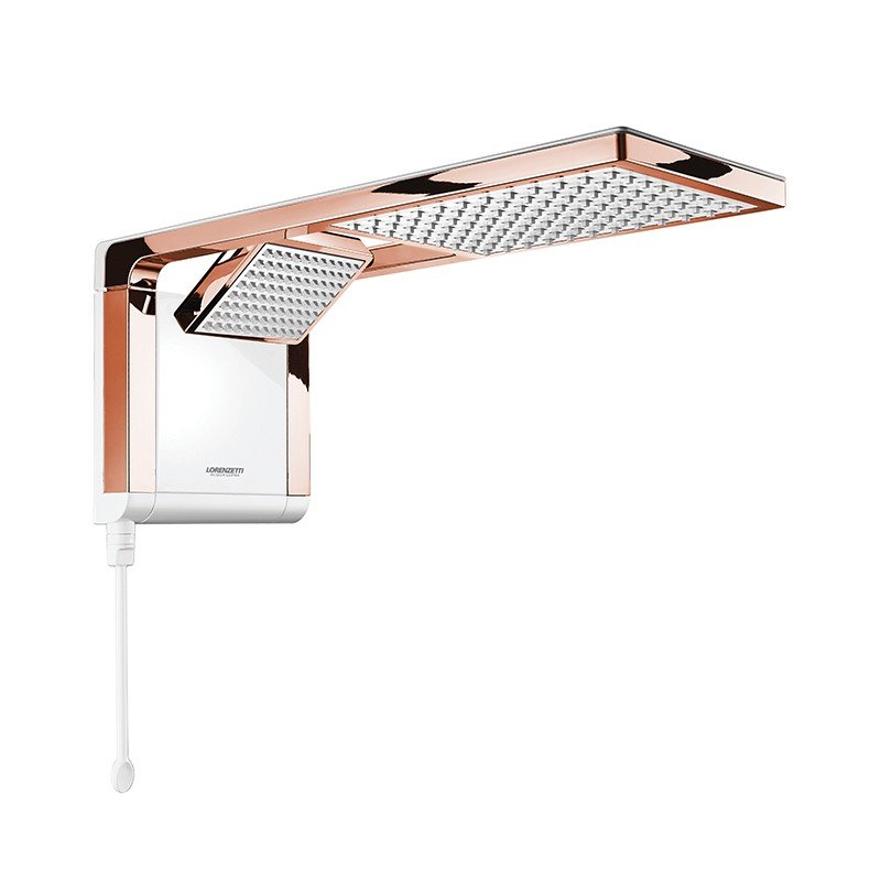 Chuveiro Lorenzetti Acqua Duo Ultra Eletrônico Branco/Rose Gold 127V