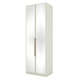 Guarda Roupa Modulado Seletto 2 Portas E 3 Gavetas Areia Com Espelho - Móveis Henn
