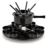 Fondue Carroussel Lugano - Panela Preta 17 peças -Forma Inox