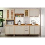 Cozinha Modulada Completa Austria 5 Pecas 1 Paneleiro 2 Armarios 2 Balcoes C5p47 Cinamomo Off White Valdemoveis