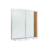 Guarda Roupa 2 Portas De Correr E 4 Gavetas C Pes Velaris Branco Amendoa Lopas