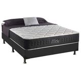 Cama Box Casal Colchao Molas Ensacadas Anjos Masterpocket Fort Flex Base Crc Suede Cinza 138x188