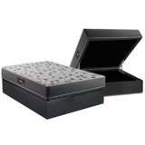 Cama Box Bau Casal Colchao Espuma Herval D28 Ep Anatomico Black Base Crc Suede Gray 138x188