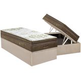 Cama Box Bau Solteiro Colchao Molas Ortobom Superpocket Gold Visco Ultragel Pilow Touch Base Crc Suede Clean 88x188