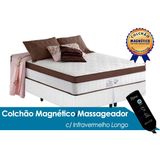 Cama Box Queen Colchao Magnetico Anjos Masterpocket New King C Vibro Massagem Base Crc Courano White 158x198