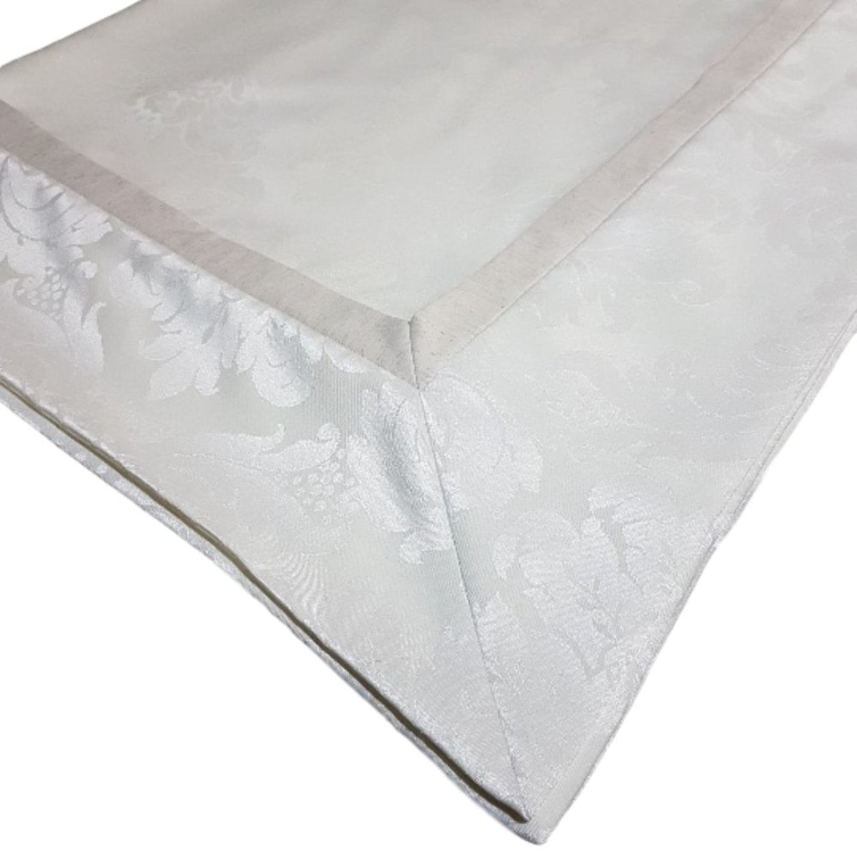 Toalha de Mesa Jackard Branca Retangular 1.60 x 2.50 Branco 1.60 x 2.50