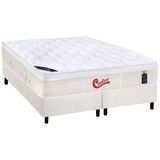 Cama Box King Colchao Molas Castor Pocket Gold Star Vitagel Base Crc Courano White 193x203