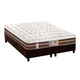 Cama Box King Colchao Molas Castor Pocket Silver Star Air Hibrido Base Crc Suede Brown 193x203