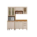 Cozinha Modulada Completa Austria 3 Pecas 1 Paneleiro 1 Armario 1 Balcao Cpt135 Cinamomo Off White Valdemoveis