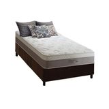 Cama Box Solteiro Colchao Molas Ensacadas Anjos Masterpocket Sensation Base Crc Suede Marrom 88x188