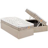 Cama Box Bau Solteiro Colchao Molas Pocket Ensacadas Castor Silver Star Air One Face Base Crc Suede Clean 88x188