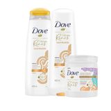 Kit De Tratamento Dove Texturas Reais Shampoo 400ml + Condicionador 400ml+máscara500g