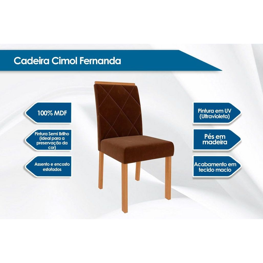 Conjunto mesa de jantar Cimol Adele 4 Cadeiras