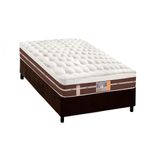 Cama Box Solteiro Colchao Molas Pocket Ensacadas Castor Silver Star Air Hibrido Base Crc Suede Brown 88x188