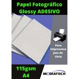 Papel Foto Glossy A4 Adesivo 20fls 115gsm